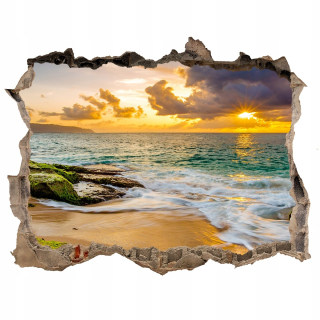 Nálepka na stenu - Samolepiaci otvor na stenu Sunset sea